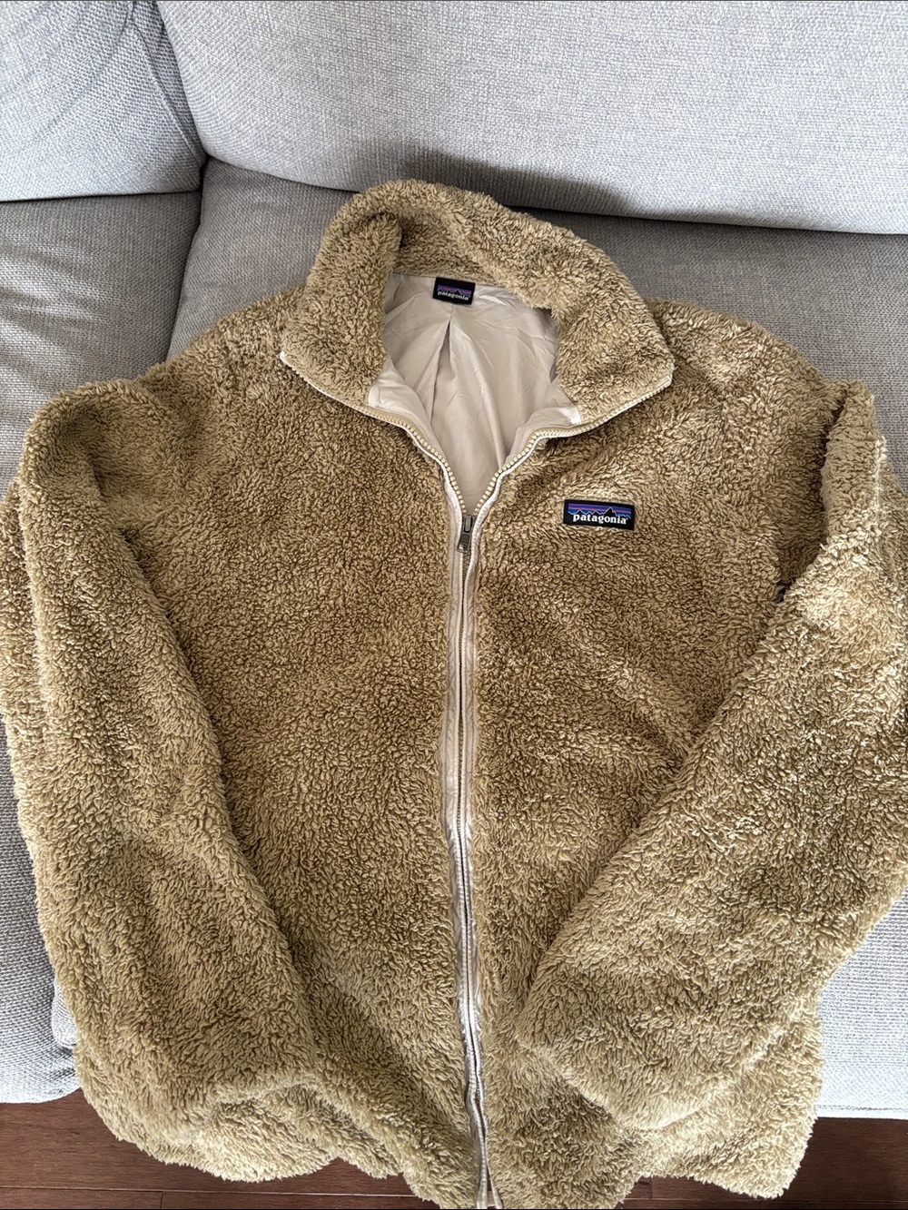Patagonia Tan Fleece Zip-Up Jacket